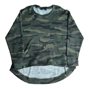 RDI Thermal Green Camo Waffle Knit Long Sleeve Shirt Size S